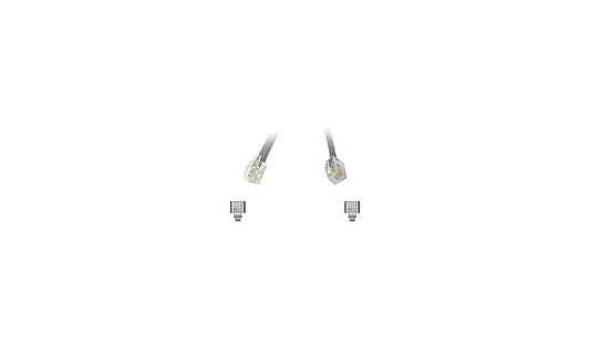 C2G 09600 RJ12 Straight Modular Phone Cable 14 ft 6P6C Silver Lifetime Warranty
