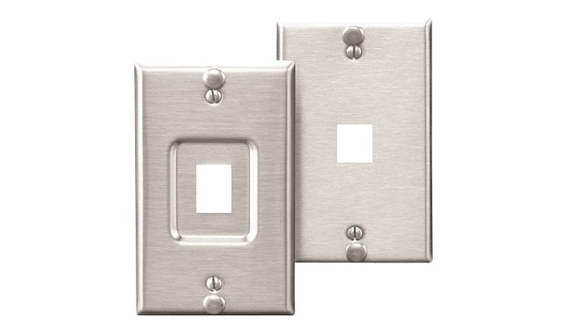 Leviton 4108W-0SP QuickPort Stainless Steel Wall Phone Plate Blank