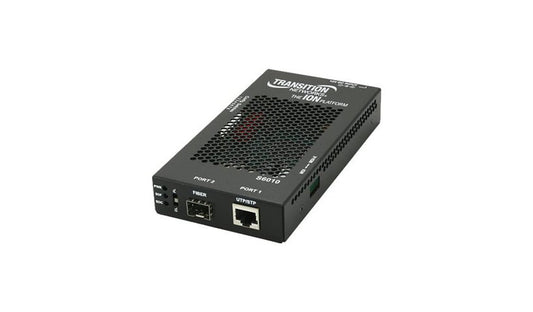 Lantronix ION S6010 Series T1/E1 to SC Multimode Fiber Media Converter, 1300nm, 2km, TAA Compliant, Black, S6010-1013-NA-PROMOTION