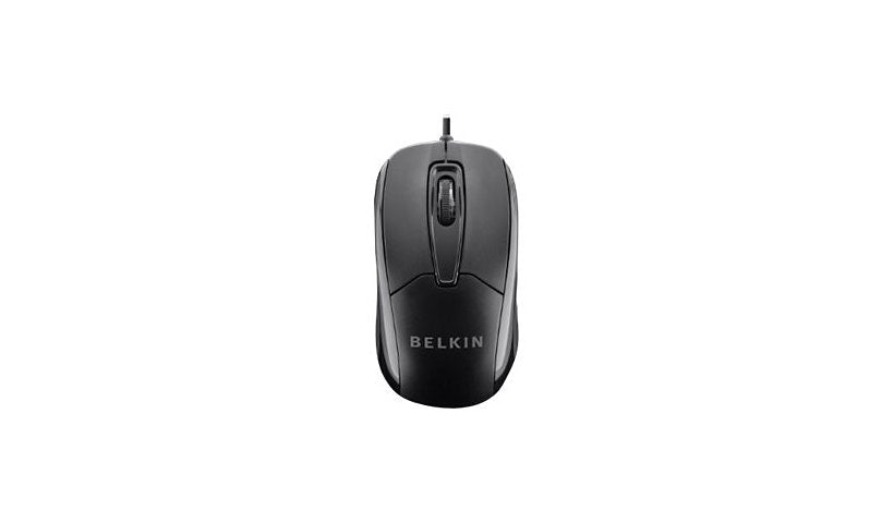 Belkin F5M010QBLK Wired Ergonomic Optical Mouse 5 ft USB-A Black