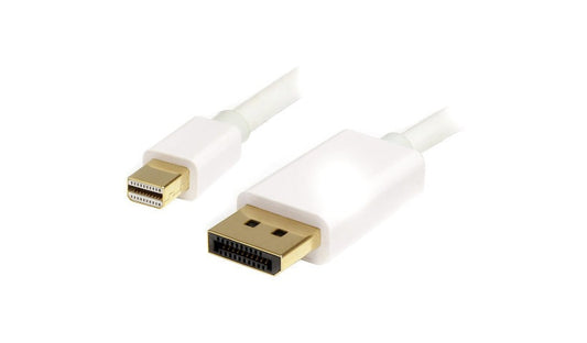 StarTech.com Mini DisplayPort to DP 1.2 Cable, 4K 60Hz, M/M, White, 1 m (3 ft)