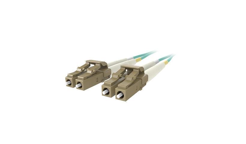 Belkin 1m (3.3ft) LC to LC 10Gb/100Gb OM4 Multimode Duplex Fiber Patch Cable, 50/125, Aqua, F3F004-01M