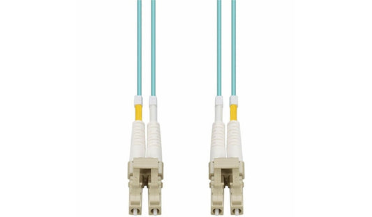 Proline PRO-LC-LC-8M5OM3 8m (26.2ft) LC to LC OM3 Multimode Duplex Fiber Patch Cable, 50/125, OFNR Riser, Aqua