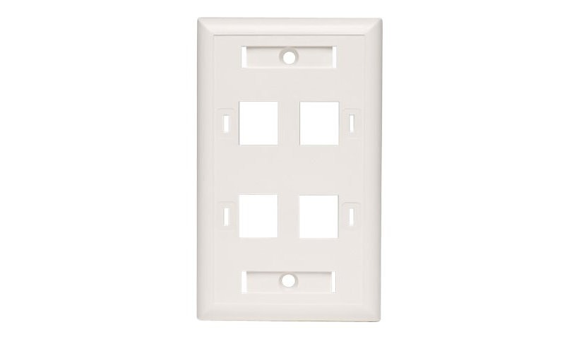 Tripp Lite N042-001-04-WH 4-Port Universal Keystone Wall Plate Lifetime Warranty