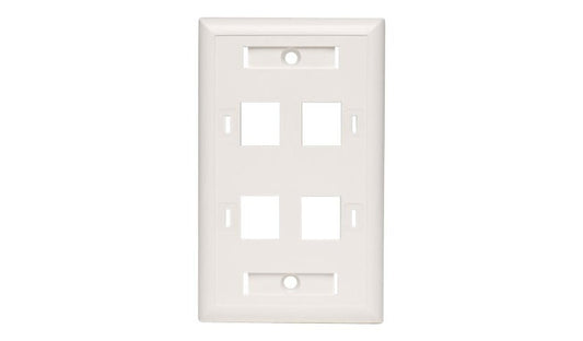 Tripp Lite N042-001-04-WH 4-Port Universal Keystone Wall Plate Lifetime Warranty