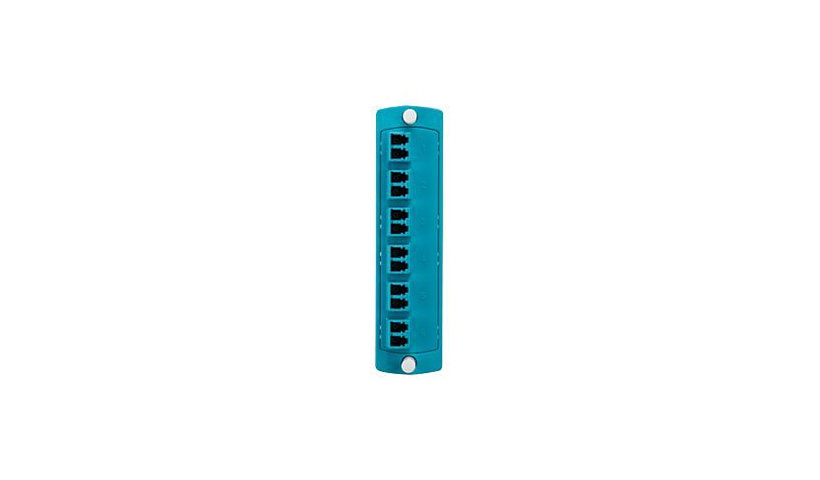 Leviton 5F100-2QL Opt-X Fiber Adapter Plate 6 LC Multimode OM3/OM4 Aqua