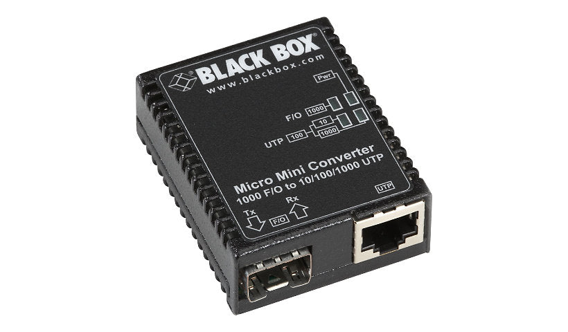 Black Box LMC4000A Micro Mini Gigabit Media Converter, RJ-45 to SFP, TAA