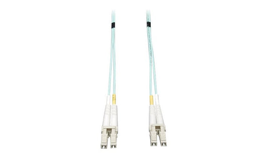 Tripp Lite (Eaton) N820-08M 8m (26.2ft) LC to LC 10Gb OM3 Multimode Duplex Fiber Patch Cable, 50/125, LSZH, Aqua