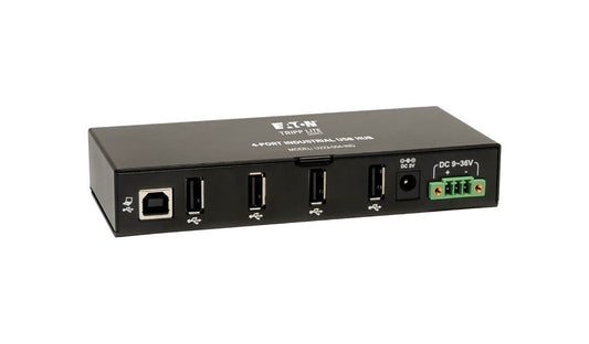 Tripp Lite 4-Port Industrial USB 2.0 Hub, 15kV ESD, Metal, Wall/DIN Mount