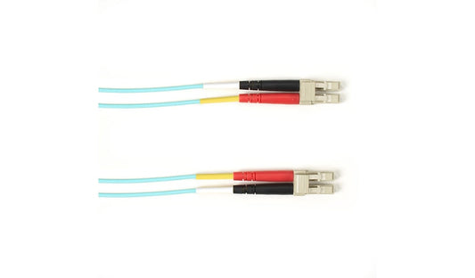 Black Box FOCMR10-002M-LCLC-AQ 2m (6.6ft) LC to LC Laser Optimized Multimode Duplex Fiber Patch Cable, 50/125, PVC, Aqua