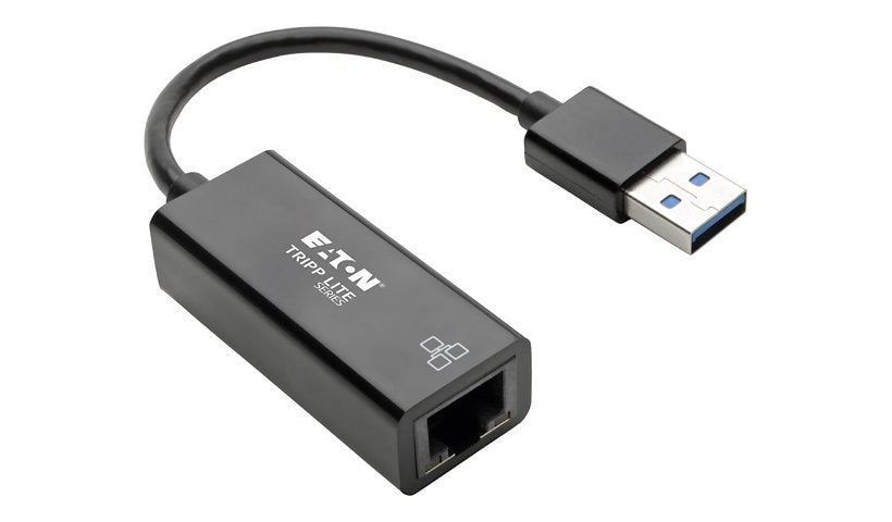 Tripp Lite USB 3.0 Gigabit Ethernet Adapter, 10/100/1000 Mbps RJ45, Black