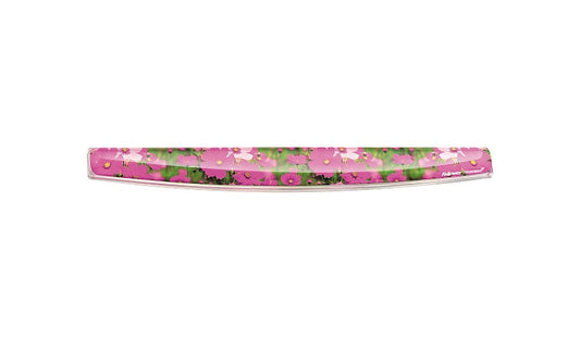Fellowes Photo Gel Keyboard Wrist Rest Pink Flowers Microban 9179101 1 Year
