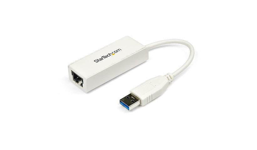StarTech USB31000SW USB 3.0 Gigabit Ethernet NIC, White, Built-in Cable, TAA