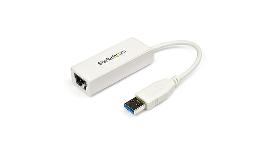 StarTech USB31000SW USB 3.0 Gigabit Ethernet NIC, White, Built-in Cable, TAA