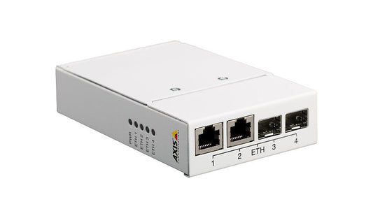 AXIS T8604 Media Converter Switch 2 SFP 2 RJ45 DIN Rail White 5027-041 3Yr