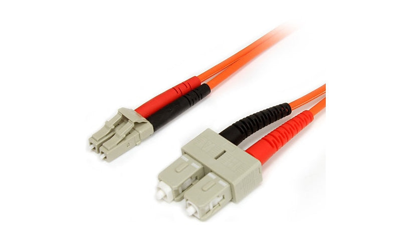 StarTech.com FIBLCSC2 2m (6.6ft) LC to SC OM1 Multimode Duplex Fiber Patch Cable, 62.5/125, LSZH, Orange