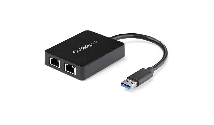 StarTech USB32000SPT Dual Port USB 3.0 Gigabit Adapter with USB Pass-Through