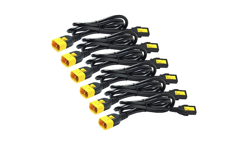 APC AP8706S-WW Locking Power Cord Kit 1.8 m C13 to C14 6 Pack Worldwide 2 Year