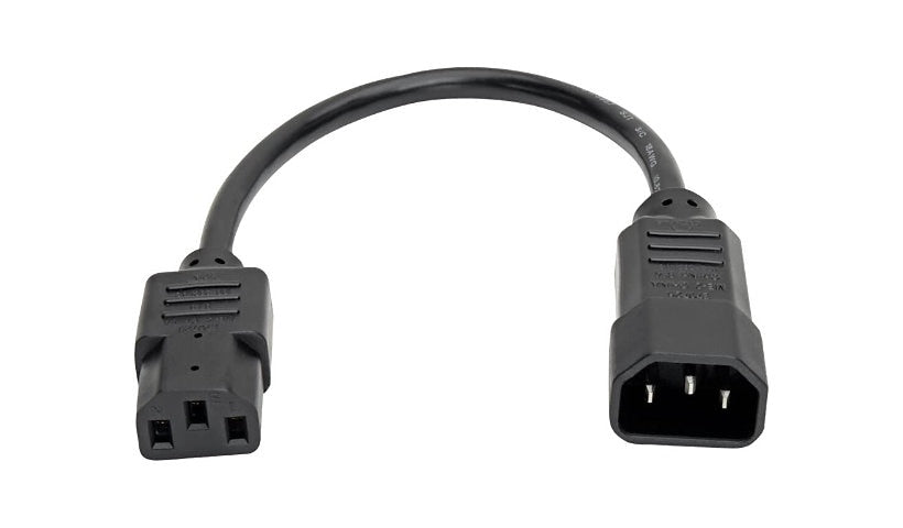 Tripp Lite P004-001 C13 to C14 PDU Extension Power Cord 1 ft Lifetime Warranty