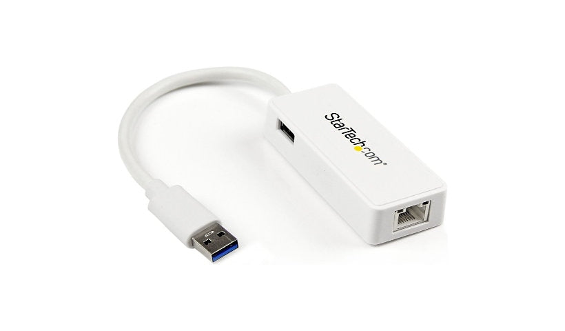 StarTech USB31000SPTW USB 3.0 Gigabit Adapter with USB Pass-Through, White