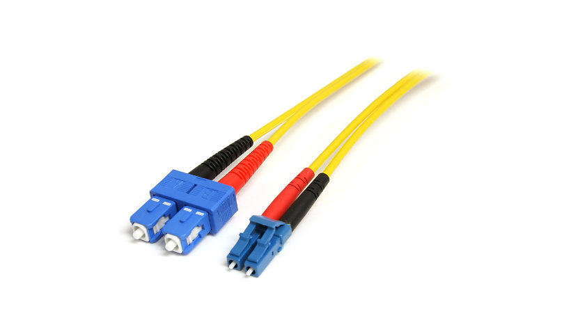 StarTech.com SMFIBLCSC4 4m (13.1ft) LC to SC Single Mode Duplex Fiber Patch Cable, 9/125, LSZH, Yellow