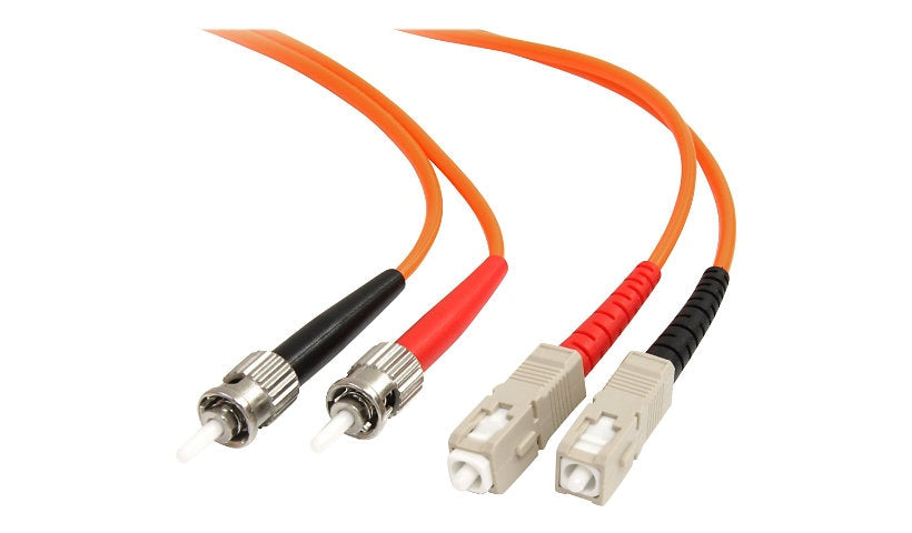 StarTech.com FIBSTSC3 3m (9.8ft) ST to SC OM1 Multimode Duplex Fiber Patch Cable, 62.5/125, LSZH, Orange