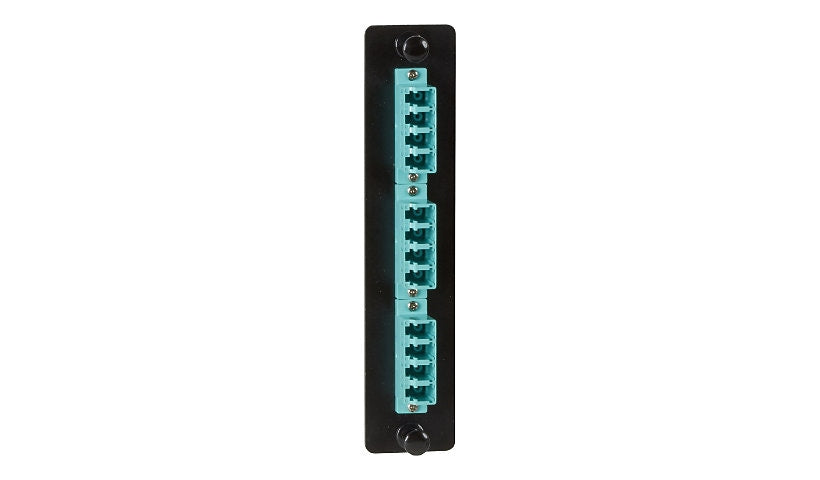Black Box JPM456C Fiber Adapter Panel 6 LC Duplex OM3/OM4 Aqua Lifetime Warranty