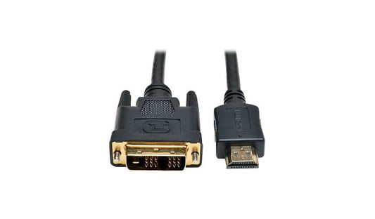 Tripp Lite HDMI to DVI-D Single Link Cable, Thumbscrews, Gold Plated, M/M, 3 ft