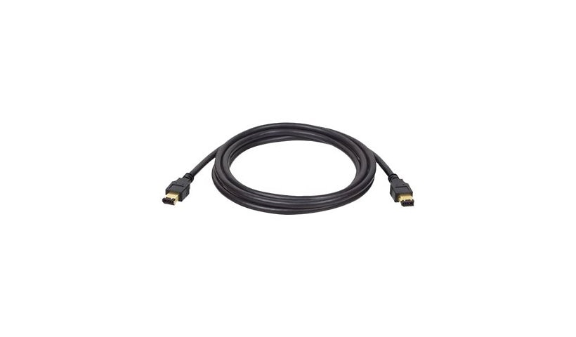 Eaton Tripp Lite 6ft (1.83m) FireWire IEEE 1394 Cable, 6-Pin to 6-Pin Male to Male, 400Mbps, Black, F005-006