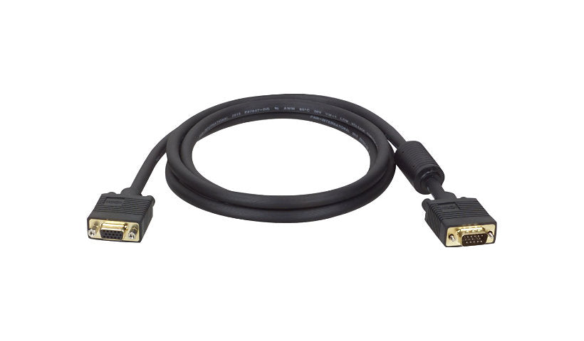 Tripp Lite High-Res VGA Coax Extension Cable, HD15 M/F, Gold Plated, 6 ft