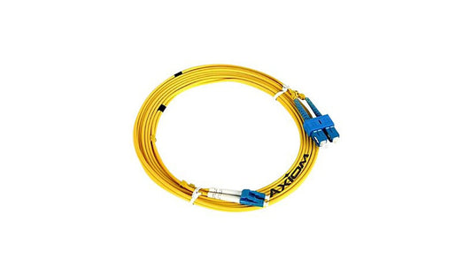 Axiom LCLCSD9Y-2M-AX 2m (6.6ft) LC to LC OS2 Single Mode Duplex Fiber Optic Cable, 9/125, Yellow