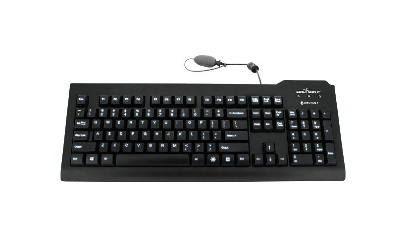 Seal Shield SSKSV207G Silver Seal Glow Backlit IP68 USB Keyboard Black 2 Year