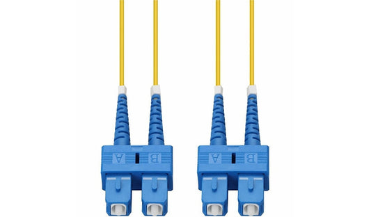 Proline 5m (16.4ft) SC to SC OS2 Single Mode (SMF) Duplex Fiber Patch Cable, 9/125 µm, Riser-Rated OFNR, Yellow, PRO-SC-SC-5M9SMF