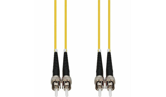Proline 3m (9.8ft) ST to ST OS2 Single Mode (SMF) Duplex Fiber Patch Cable, 9/125 µm, Riser-Rated OFNR, Yellow, PRO-ST-ST-3M9SMF