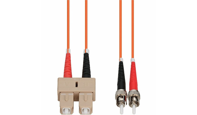 Proline 10m (32.8ft) ST to SC OM1 Multimode (MMF) Duplex Fiber Patch Cable, 62.5/125 µm, Riser-Rated OFNR, Orange, PRO-ST-SC-10M6MMF