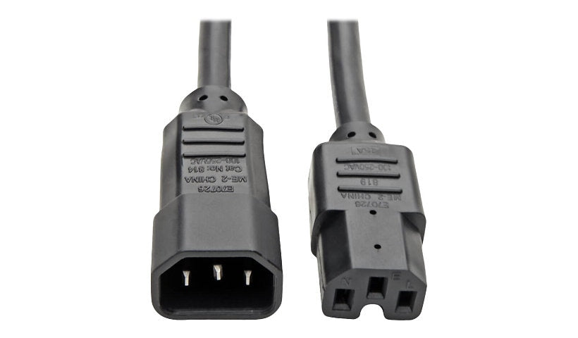Tripp Lite P018-002 C14 to C15 Heavy-Duty Power Cord 2 ft 15A Lifetime Warranty