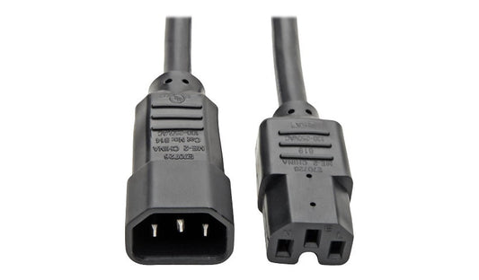 Tripp Lite P018-002 C14 to C15 Heavy-Duty Power Cord 2 ft 15A Lifetime Warranty
