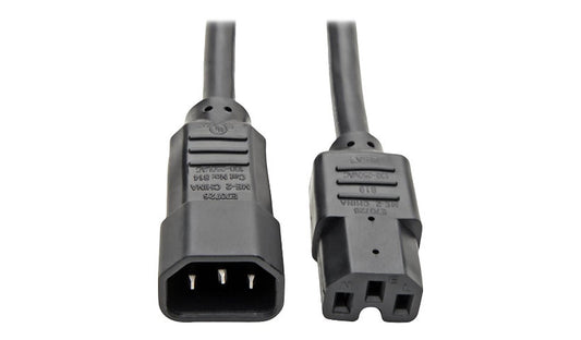 Tripp Lite P018-010 C14 to C15 Heavy-Duty Power Cord 10 ft 15A Lifetime Warranty