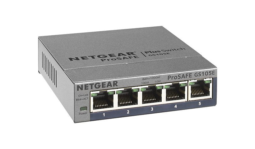 NETGEAR GS105E-200NAS ProSafe Plus 5-Port Gigabit Switch