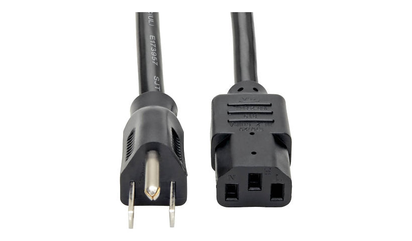 Tripp Lite P007-012 NEMA 5-15P to C13 Heavy-Duty Computer Power Cord 12 ft 15A