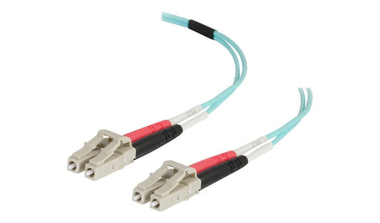 C2G 01000 4m (13.1ft) LC to LC OM4 Multimode Duplex Fiber Patch Cable, 50/125, Aqua
