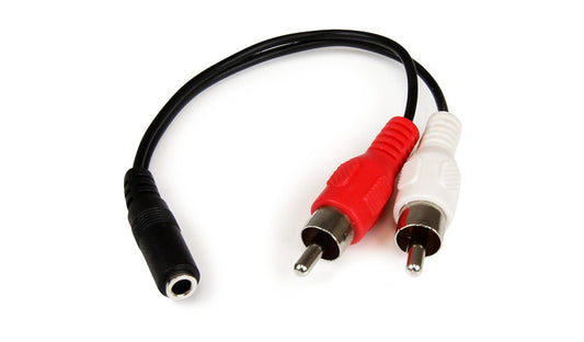 StarTech.com MUFMRCA 3.5mm Female to 2x RCA Male Stereo Audio Cable 6 in