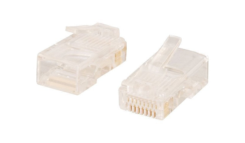 C2G 11380 Cat5e RJ45 Modular Plug for Round Stranded Cable TAA Lifetime Warranty