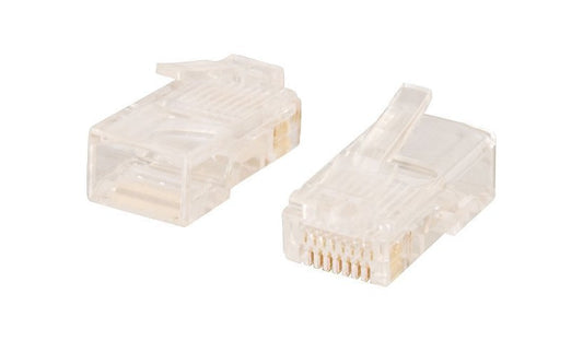 C2G 11380 Cat5e RJ45 Modular Plug for Round Stranded Cable TAA Lifetime Warranty