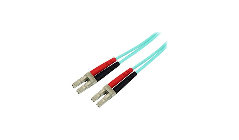 StarTech.com A50FBLCLC2 2m (6.6ft) LC/UPC to LC/UPC OM3 Multimode Duplex Fiber Patch Cable, 50/125, 100G, LSZH, Aqua