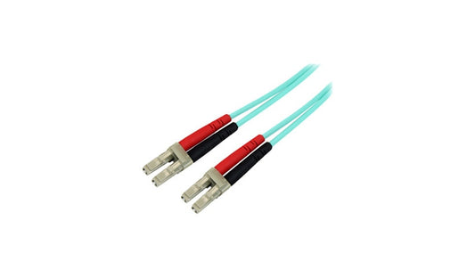 StarTech.com A50FBLCLC2 2m (6.6ft) LC/UPC to LC/UPC OM3 Multimode Duplex Fiber Patch Cable, 50/125, 100G, LSZH, Aqua