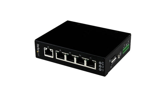 StarTech IES51000 5-Port Gigabit Industrial Switch, Redundant 12-58V DC