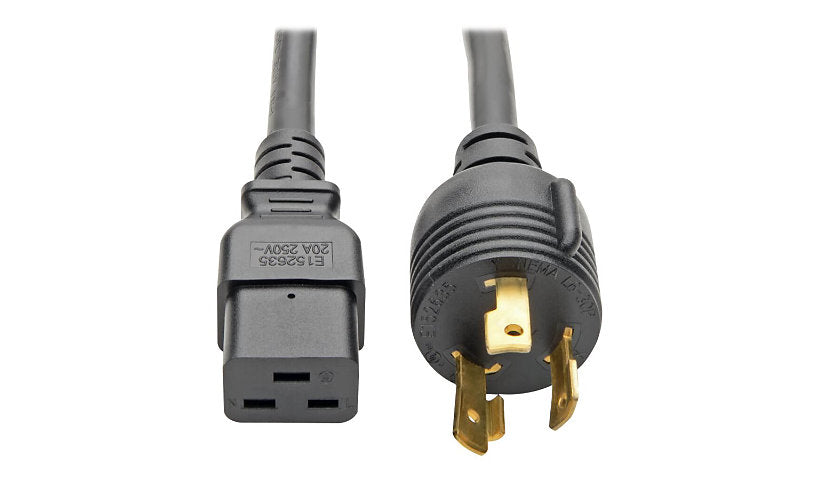 Tripp Lite P040-012-P30 C19 to NEMA L6-30 Power Cord 12 ft 20A Lifetime Warranty
