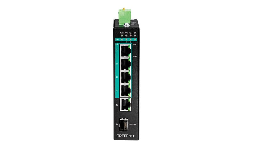 TRENDnet TI-PG541 Industrial Gigabit PoE+ Switch, 4 PoE+ + 1 SFP, 120W