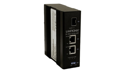 Lantronix SI-IES-121D-LRT Hardened PoE+ Media Converter, 2 x RJ-45 + SFP